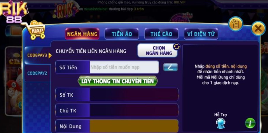 Hướng Dẫn Nạp Tiền Rik88: Cách Thực Hiện Nhanh Chóng, An Toàn Và Hiệu Quả
